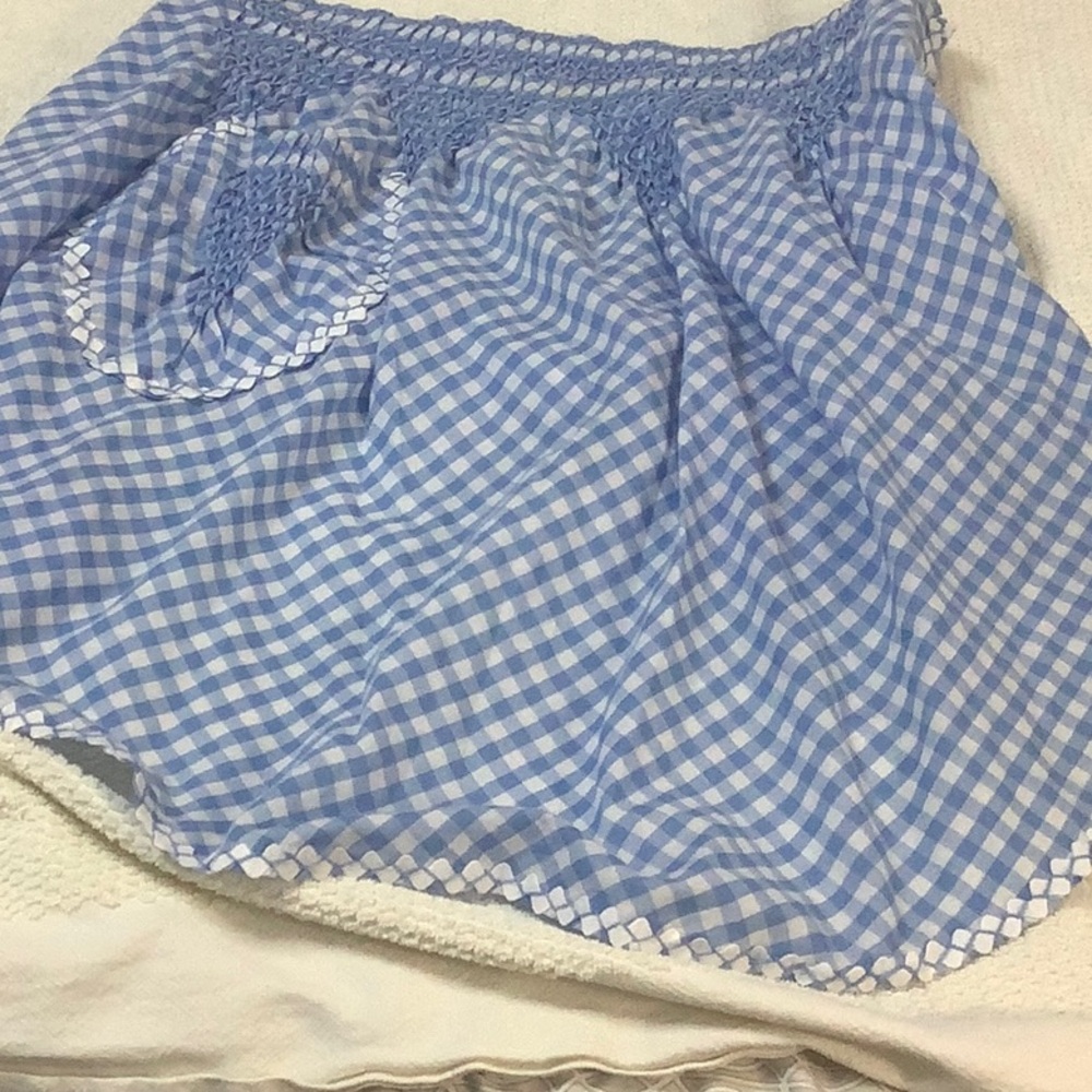 Vintage hand made Blue and White Gingham Apron